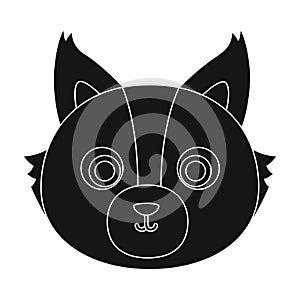 Wolf muzzle icon in black style isolated on white background. Animal muzzle symbol stock vector illustration.