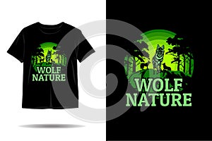 Wolf nature silhouette t shirt design