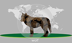 Wolf pattern silhouette