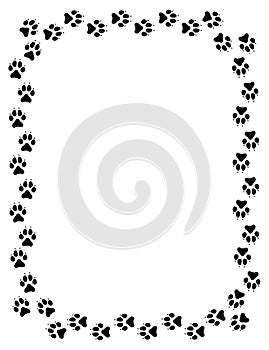 Wolf Paw Print Border photo