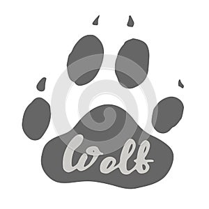 Wolf paw print design.