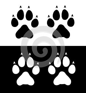 In bianco e nero, di destra e di sinistra lupo zampe.