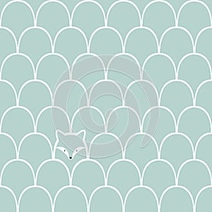 Wolf seamless cartoon pattern.
