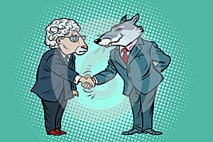 Wolf and sheep business negotiations, friendship