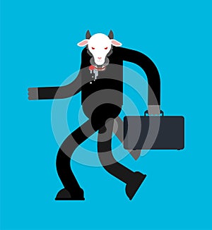 Wolf in sheep`s clothing businessman isolated. Business vector illustration