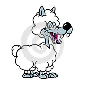 Wolf sheep wool illustration parody deception good