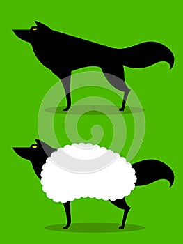 Wolf In Sheeps Clothing idiom photo