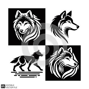 Wolf Silhouette Vector Set