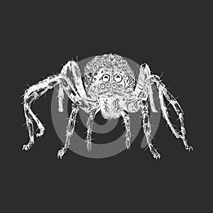 Wolf Spider, vintage hand drawn sketch in vector