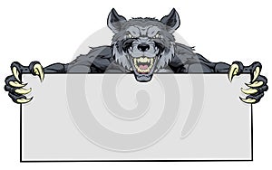 Wolf Sports Mascot Sign