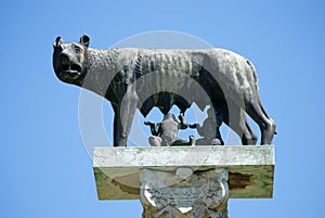 She-wolf on Square of Miracles in Pisa, Italy