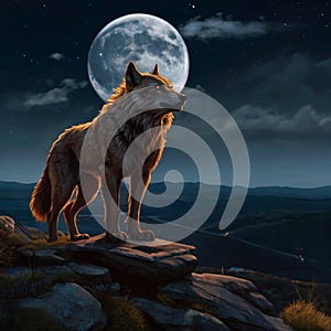 a wolf is standing on a rock with a full moon in the background Fierce Aries The Untamed Werewolf