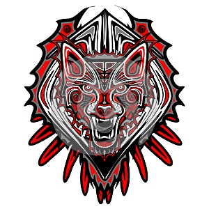 Wolf Tattoo Style Haida Art photo