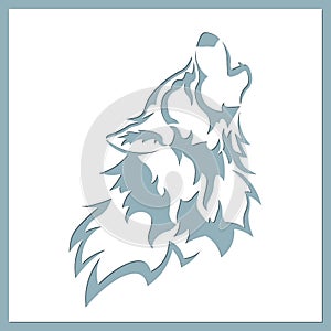 Wolf vector illustration. Paper wolf sticker. Laser cut. Template for laser cutting and Plotter. Vector illustration. Sticker.