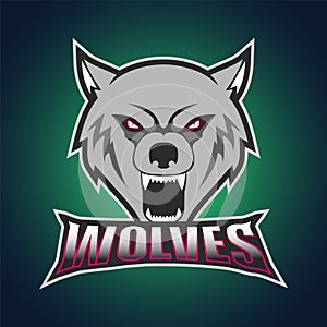 wolf vector mascot logo design with modern illustration concept style