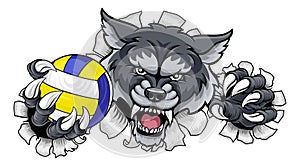 Wolf Werewolf Volleyball Volley Ball Claw Mascot photo