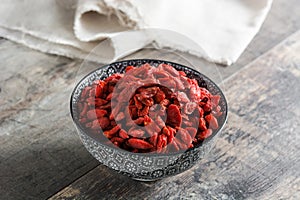 Wolfberries or Goji berries in bowl