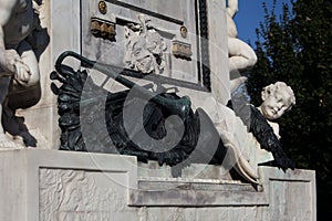 Wolfgang Amadeus Mozart Statue in Burggarten park in Vienna Austria