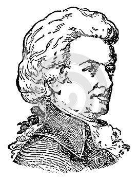 Wolfgang Amadeus Mozart, vintage illustration