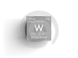 Wolfram. Transition metals. Chemical Element of Mendeleev\'s Periodic Table. 3D illustration