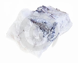 wolframite ( tungsten ore) in rough stone on white