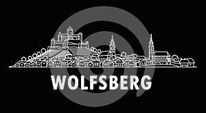 Wolfsberg Austria Skyline with White Vector