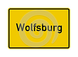 Wolfsburg city limits road sign in Germany