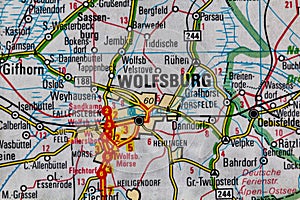 Wolfsburg, Germany, on a road m