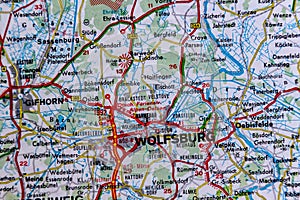 Wolfsburg, Germany, on a road m