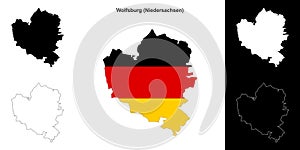 Wolfsburg outline map