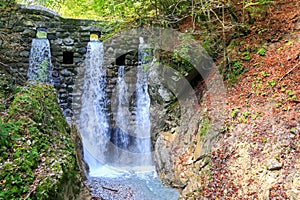 Wolfsklamm Gorge in Stans, Austria during Autumn