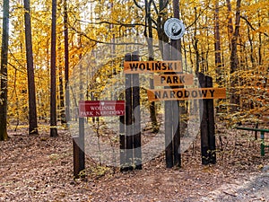 Wolin National Park signs - Wolin National Park, Poland