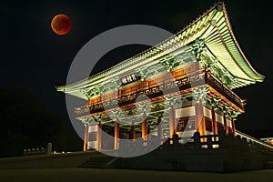 Woljeong Bridge - traditional Silla bridge in gyeongju korea. photo