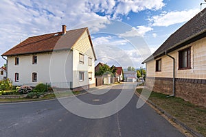 Wollersleben, Thuringen, Germany, old village street view