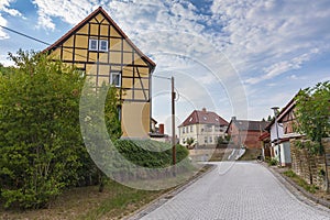 Wollersleben, Thuringen, Germany, old village street view photo