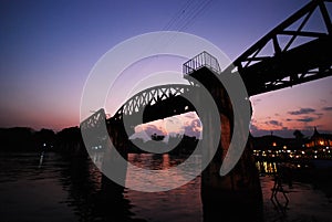 wolrd war two bridge over river kwae in kanchanaburi thailand ev