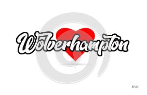 wolverhampton city design typography with red heart icon logo photo