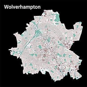 Wolverhampton city map, administrative area photo