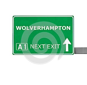 WOLVERHAMPTON road sign isolated on white photo