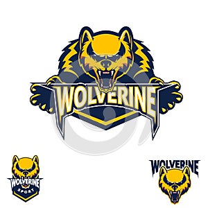 Wolverine sport symbol  vector illustration