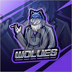 Wolves boss esport Mascot Logo