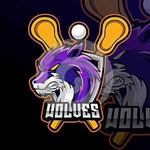 Wolves Lacrosse Animal Team Badge