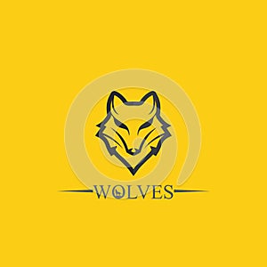 wolves logo, fox, wolf head, animal vetor and logo design wild  roar dog illustration, abstract for game logo symbol head animal