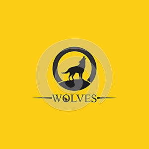 wolves logo, fox, wolf head, animal vetor and logo design wild  roar dog illustration, abstract for game logo symbol head animal