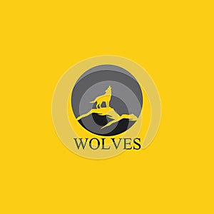 wolves logo, fox, wolf head, animal vetor and logo design wild  roar dog illustration, abstract for game logo symbol head animal