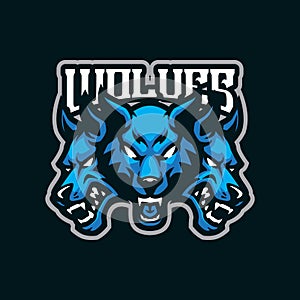 Wolves mascot logo design with modern illustration concept style for badge, emblem and t shirt printing. Wolves head illustration