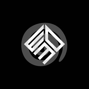 WOM letter logo design on black background. WOM creative initials letter logo concept. WOM letter design