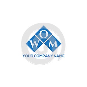 WOM letter logo design on WHITE background. WOM creative initials letter logo concept.