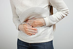 Woman with abdominal pain