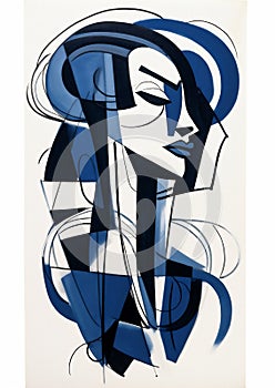 Woman abstract illustration style design beauty modern fashion female face art